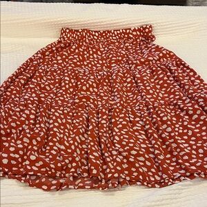 Chic Red and White A-Line Skirt